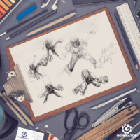 Martini Porsche Trailer Concepts. Artwork by Mike Lovell.