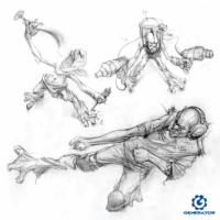 Martini Porsche Trailer Tight Rough Illustrations. Artwork by Mike Lovell.