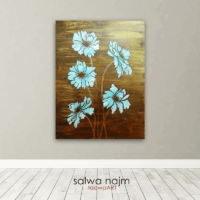 Flowers, 22 x 38", Flat Canvas Flowers, 22 x 38", Flat Canvas