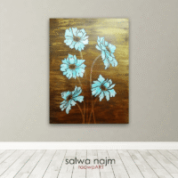 Flowers, 22 x 38", Flat Canvas Flowers, 22 x 38", Flat Canvas