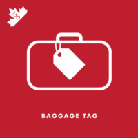 John Michael Lyons of New Brunswick created the first baggage tag in 1882. It contained information about the owner, departure, and destination.
