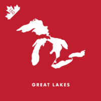 Lake Superior, Lake Michigan, Lake Huron, Lake Erie, and Lake Ontario. These five lakes are the largest collection of freshwater lakes by area in the world, sitting between the Canadian-United States border.