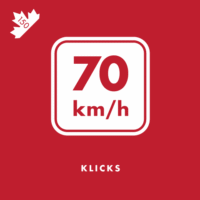 The slang term Canadians use for kilometres, usually in reference to road speed.