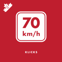 The slang term Canadians use for kilometres, usually in reference to road speed.