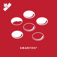 Small, flat, round, coloured chocolates. You eat the red ones last.