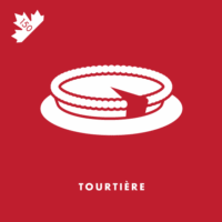 A meat pie originating from Québec typically made with minced pork, beef, veal, or game.