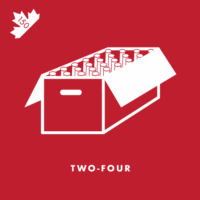 A two-four is a case of 24 bottles of beer sold in Canada. You would make sure to bring a two-four with you on the May two-four weekend.