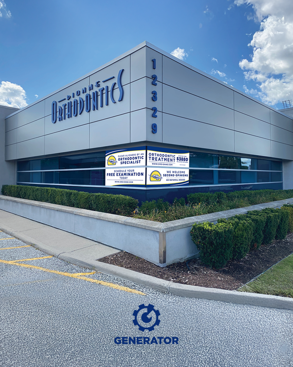 Dionne Orthodontics Window Decals - Mockup