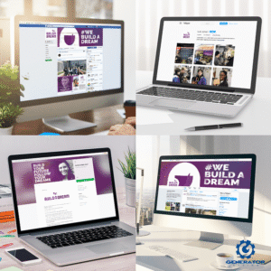 Build A Dream | Computer monitors displaying social media layouts