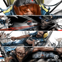 Martini Porsche Trailer Graphics. Artwork by Mike Lovell.